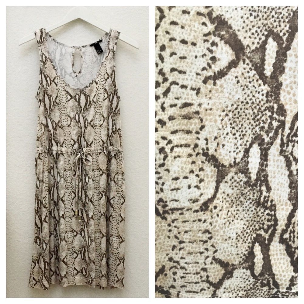 COPY - H&M Python Print Jersey Viscose Drawstring Dress